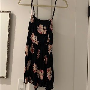 UO Black with Floral Print Flow Romper